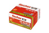 Skruer & Spiker  - Fischer Universal plug UX 6 x 35 R with rim in carton (50 pcs.) - 77889