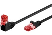 Nettverkskabel - Pro LAN CAT 6 U/UTP - 90°angled - Svart - 1 meter - 4040849515156