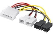 Strømkabel (intern) - Pro Power cable/adapter for PC fans 5.25 inch male to fan 2x 12 V/2x 5 V - 4040849936326