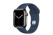 Smartklokke, Smartwatch & Sportsklokke - Apple Watch Series 7 GPS + Cellular 41mm Graphite Stainless Steel Case with Abyss Blue Sport Band - MKJ13DH/A