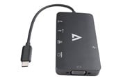 Dokkingstasjon - V7 UC-U3CRJ45HDVG-BLK - docking station - USB-C - VGA HDMI - GigE - V7UC-U3CRJ45HDVG-BLK