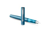 Skrive- & Tegneverktøy - Parker Vector XL Fountain Pen | Metallic Teal Lacquer on Brass | Medium Nib with Blue Ink Refill | Gift Box - 2159746