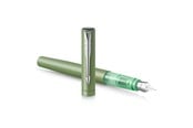 Skrive- & Tegneverktøy - Parker Vector XL Fountain Pen | Metallic Green Lacquer on Brass | Medium Nib with Blue Ink Refill | Gift Box - 2159747