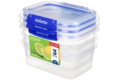 Kjøkkentilbehør - Sistema Rectangle Klip It Plus 3 Pack 1L - 881613