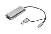 Nettverksadapter - DIGITUS DN-3028 USB Type-C Gigabit Ethernet Adapter 2.5G USB-C + USB A (USB3.1/3.0) - DN-3028