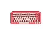 Tastatur - Logitech POP Keys Wireless Mechanical Keyboard With Emoji Keys - Heartbreaker Rose - Tastatur - Nordisk - Rød - 920-010733