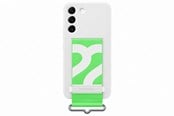 Mobil - Deksel og etui - Samsung Galaxy S22 Silicone Cover with Strap - White - EF-GS901TWEGWW