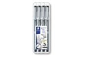 Skrive- & Tegneverktøy - Staedtler Fineliner pigment liner black 4pcs - 308 WP4