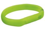 Hund - Trixie Flash Light Band USB Adjustable LED Safety Collar Green Size: L-XL 70cm/18mm - TX12685