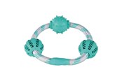 Hund - Trixie Denta Fun Rope ring with balls mint flav. Rubber  ø 20 cm/ø 5 cm - TX33704