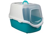 Katt - Trixie Vico Open Top Litter Tray with hood 40 × 40 × 56 cm turquoise/white - TX40345