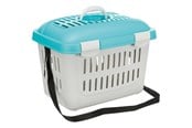 Hund - Trixie Midi-Capri transport box dwarf rabbits plastic 44 × 33 × 32 cm 1.1 kg light grey/turquoise - TX39792