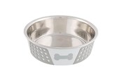 Hund - Trixie Bowl stainless steel/silicone 1.4 l/ø 21 cm white/grey - TX25257