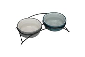 Hund - Trixie Bowl set ceramic/metal 2 × 0.25 l/ø 13 cm/27 × 8 × 13 cm - TX24535