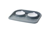 Katt - Savic Butler feeding station with rubberfeet 2x300 ml white/grey - HK0295