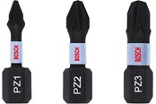 Bormaskin & Bits - Bosch Impact Control Screwdriver Bits Set PZ1-PZ2-PZ3 25 mm - 2608522471