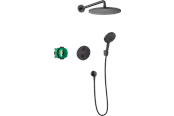 Dusj- og monteringstilbehør - Hansgrohe Croma 280 shower system 1jet with Ecostat S matte black - 27961670