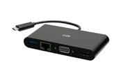 Dokkingstasjon - C2G USB C to HDMI VGA USB A & RJ45 Adapter - 4K 30Hz - Black - docking station - USB-C / Thunderbolt 3 - VGA HDMI - GigE - C2G29828