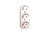 Switch - Gripo Socket with 3 outlets and earth, White - 5709119075507