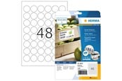 Papir, Fotopapir & Etiketter - HERMA Labels A4 Ø 30 mm Round White 1200pc - 10915