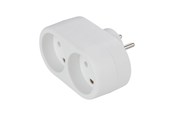 Switch - Gripo Socket with 2 outlets and earth, White - 5709119075125