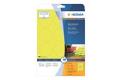 Papir, Fotopapir & Etiketter - HERMA Neon labels A4 Ø 60 mm round luminous yellow permanent adhesion - 5152