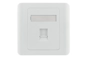 Tilbehør - Deltaco VR-226 Flush mount for Keystone 1 port dust hatch white - VR-226