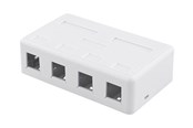 Tilbehør - Deltaco Surface Mount Box For Keystone 4 ports White - VR-224