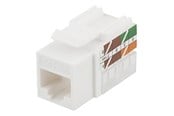 Tilbehør - Deltaco MD-124 Cat6A Keystone jack LSA/110 termination plastic toolless white (1-Pack) - MD-124