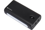 Nødlader - Sandberg Powerbank USB-C PD 20W 30000 built-in powerful lamp Nødlader - Svart - 30000 mAh - 420-68