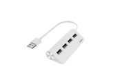 USB-hub - Hama USB Hub 4 Ports USB 2.0 480 Mbit/s white USB-hub - USB 2.0 - 4 porter - Hvit - 002001200000