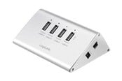 USB-hub - LogiLink USB 2.0 High Speed hub 4-port + 1x Fast Charging port USB-hub - 4 porter - Sølv - UA0224