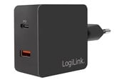 Mobil - Adaptere og ladere - LogiLink Socket adapter 1x USB-C port (PD) & 1x USB-A QC port 18W - PA0220