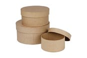 Arts & Crafts - Tilbehør - Creativ Company Round Boxes Papier-mache 3pcs. - 263700