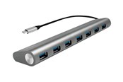 USB-hub - LogiLink USB-C 3.1 7-port hub with aluminum casing USB-hub - 7 porter - Grå - UA0310