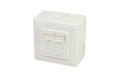 Tilbehør - LogiLink NP0124 Cat.6A wall outlet 2 x RJ45 shielded with backbox pure white - NP0124