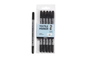 Skrive- & Tegneverktøy - Creativ Company Textile Markers 6pcs. Black - 34820