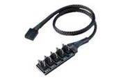 Strømkabel (ekstern) - Akasa FLEXA FP5H - fan power splitter - 4 pin PWM to 4 pin PWM - 30 cm - AK-CBFA08-30BK