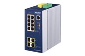 Switch/splitter - PLANET IGS-5225-8P4S Industrial L2+ 8-Port 10/100/1000T 802.3at PoE + 2-Port 100/1G SFP + 2-Port 100/1G/2.5G SFP Managed Ethernet Switch - IGS-5225-8P4S