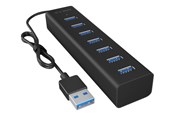 USB-hub - RaidSonic ICY BOX IB-HUB1700-U3 USB-hub - 7 porter - Svart - IB-HUB1700-U3