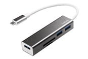 USB-hub - LogiLink USB-C 3-Port Hub with Card Reader USB-hub - 3 porter - Sølv - UA0305