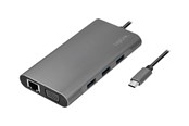 Dokkingstasjon - LogiLink USB 3.2 Gen 1 docking station USB-C 10-port PD silver - UA0383