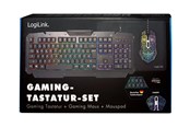 Tastatur - LogiLink Gaming-Set keyboard mouse and mouspad - Gamingtastatur - Tysk - Svart - ID0185