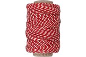 Garn & Tilbehør - Creativ Company Cotton cord Red/white 50m - 50332