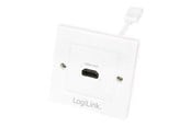 Tilbehør - LogiLink HDMI wall plate 1-port with HDMI-A cable F/F 4K/30 Hz white - AH0014