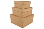 Arts & Crafts - Tilbehør - Creativ Company Square Boxes Papier-mache 3pcs. - 263720