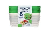 Kjøkkentilbehør - Sistema Meal Prep 5Pack870 ml - 59165