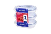 Kjøkkentilbehør - Sistema Rectangle Klip It Plus 3Pack 180ml - 881523