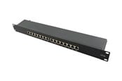 Tilbehør - LogiLink Cat.6A Patch Panel 16 ports shielded 19 inch rack mount black - NP0076