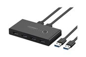 USB-hub - UGREEN USB 3.0 peripheral sharing switch - 4 ports USB-hub - USB 3.0 - 4 porter - Svart - 30768